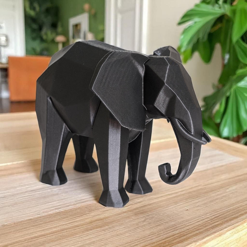 Modern Minimalist Low Poly Elephant