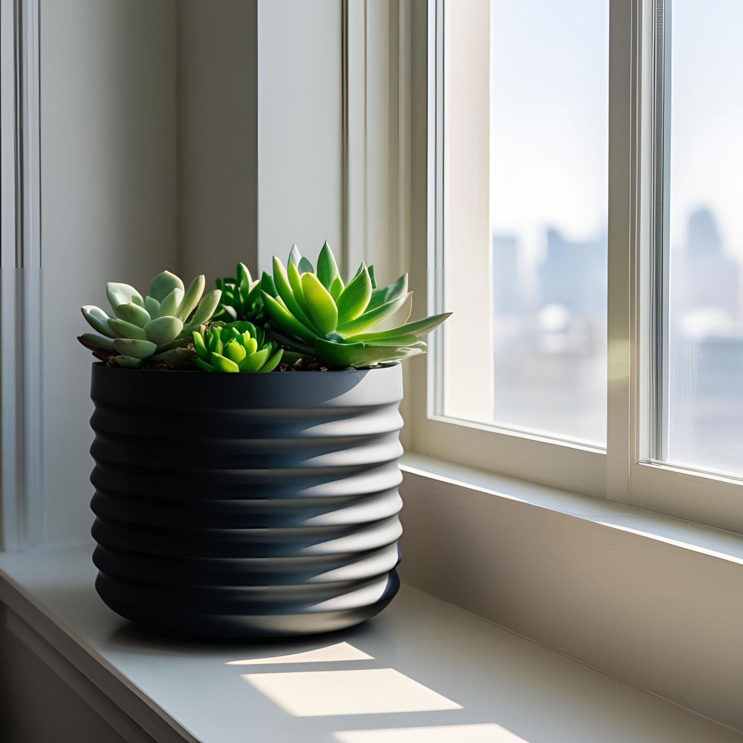 Modern Wavy Planter – RippleBloom