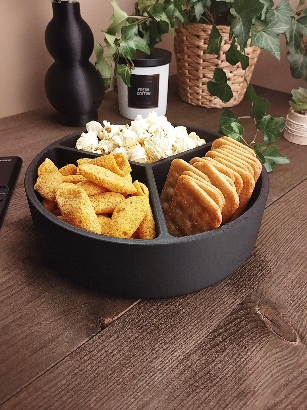 Modern Snack Tray with Three Compartments – Clean, Functional, Versatile