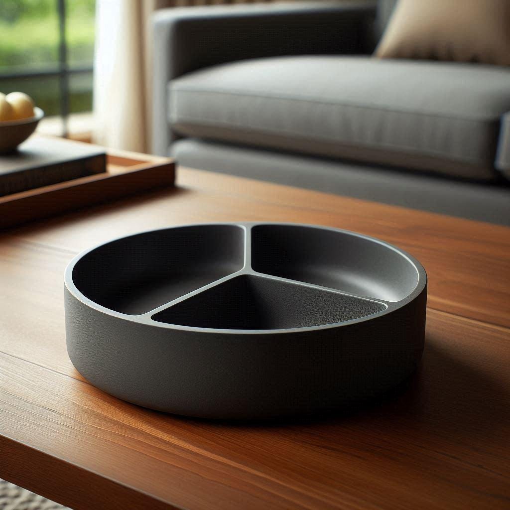 Modern Snack Tray with Three Compartments – Clean, Functional, Versatile