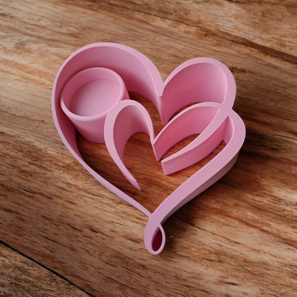 Two Hearts Romantic Tealight Holder with Free LED Tealight