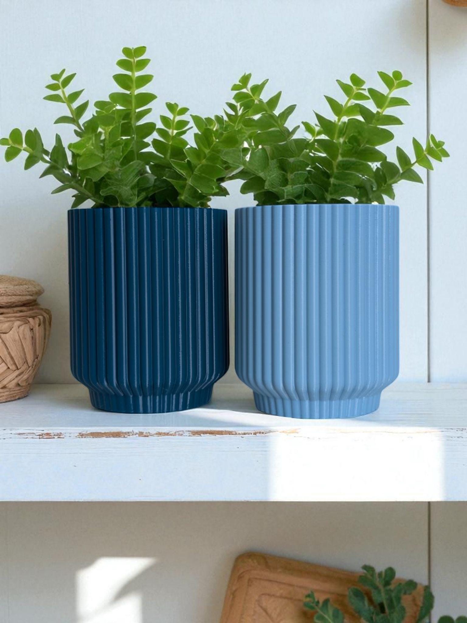 Ribbed Toothbrush Cups – Set of 2, Modern and Versatile