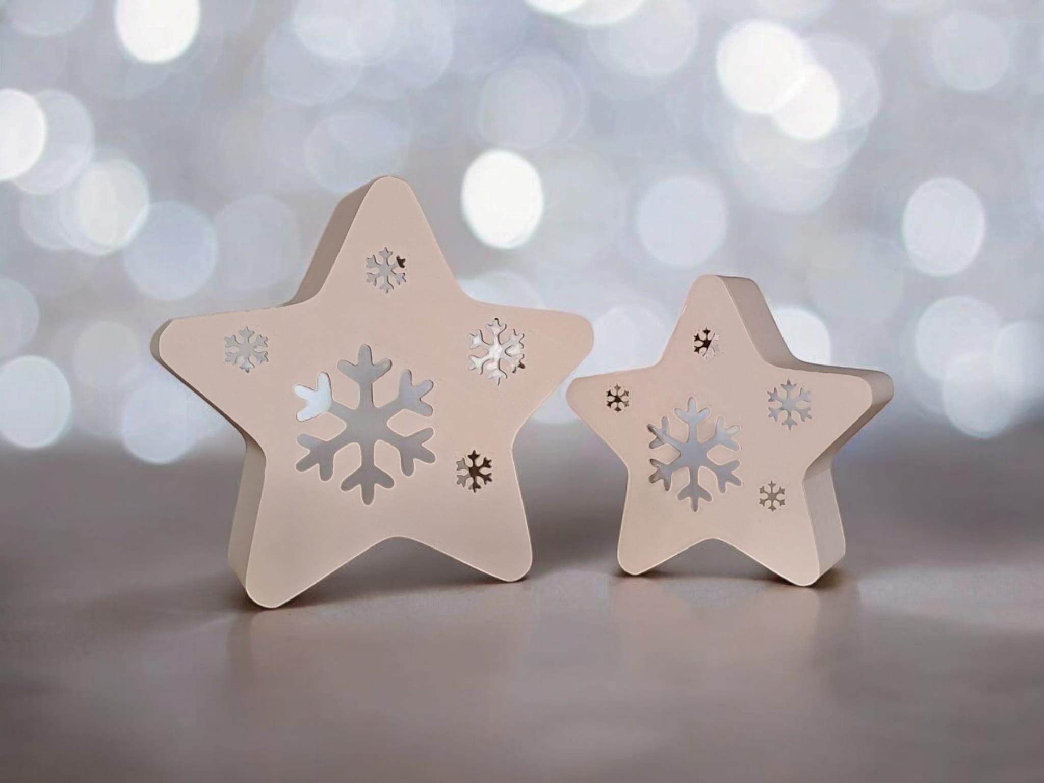 Twinkle Snowflakes LED Tealight Stars: Winter Holiday Decor