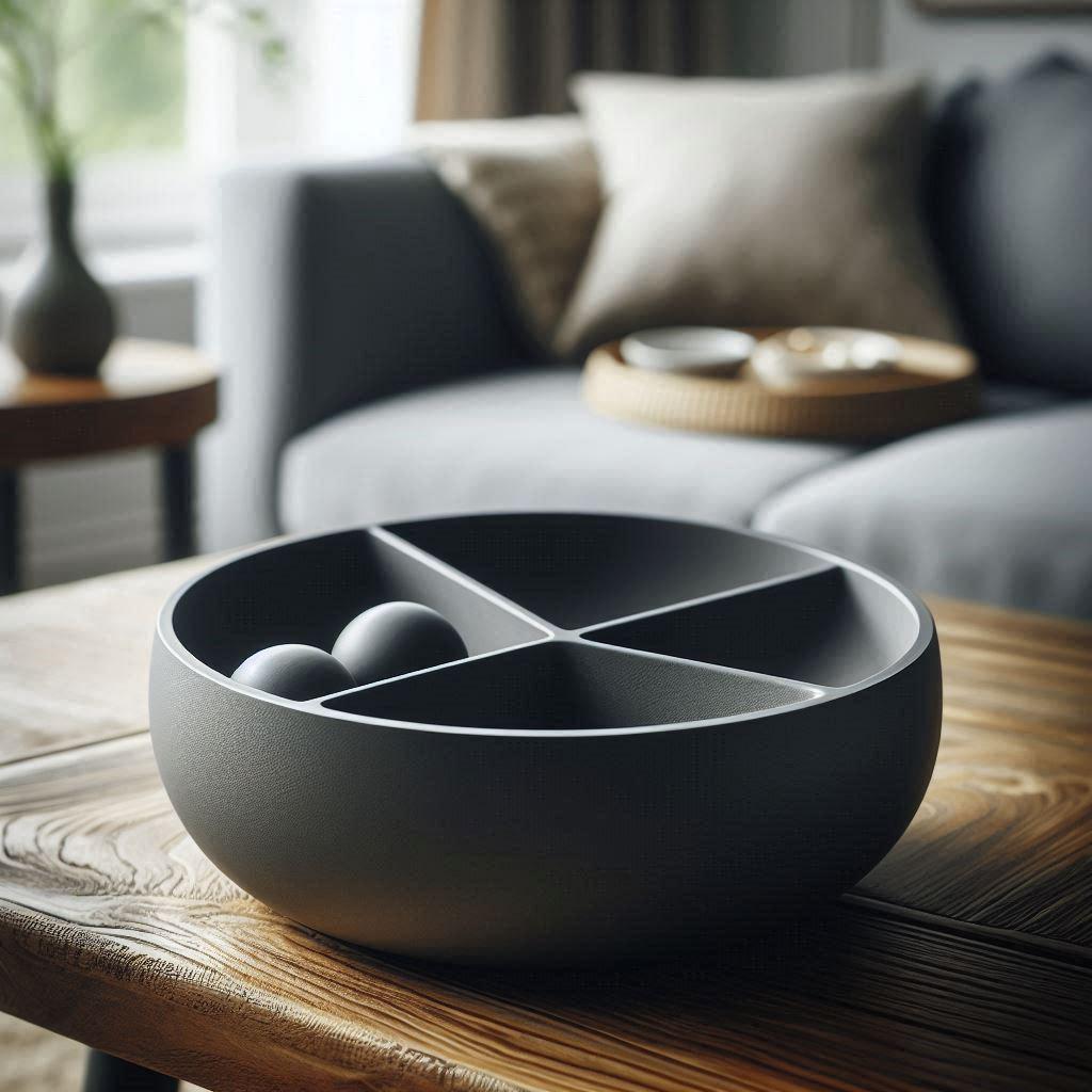 Curved Snack Bowl with Four Compartments – Stylish & Functional