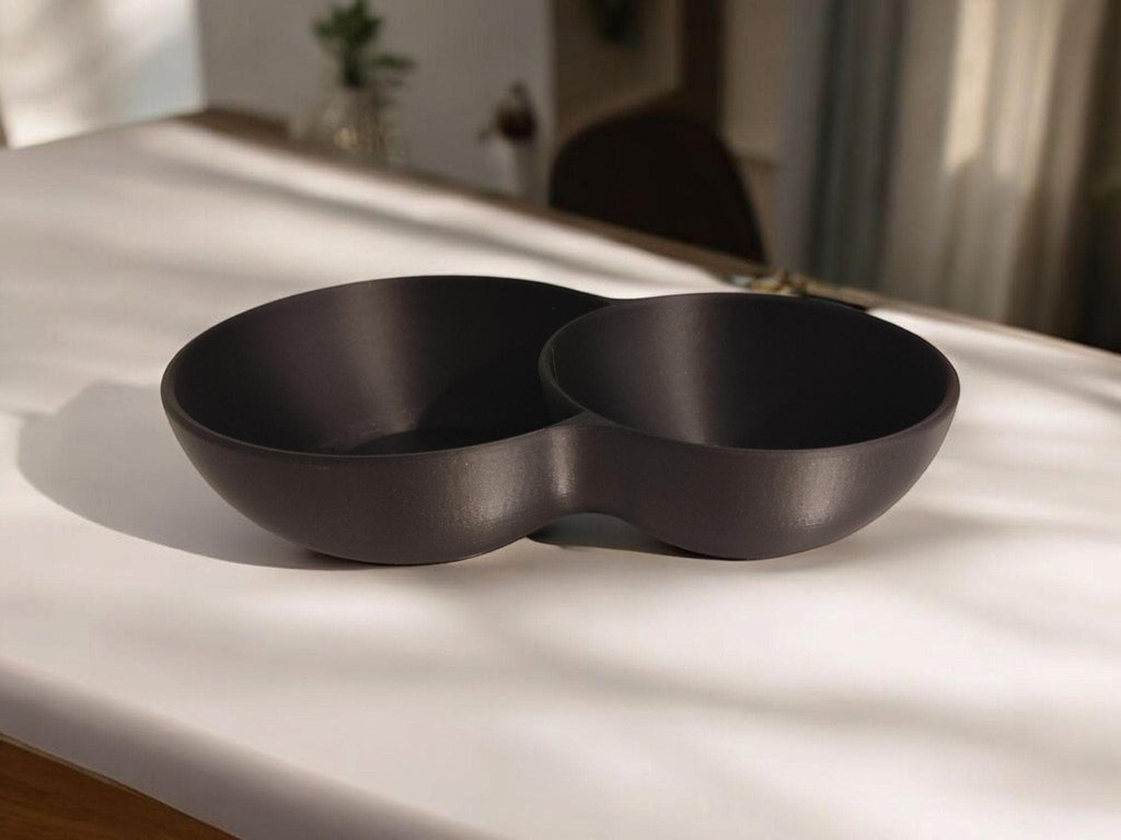 Designer Snack Bowl With Two Compartments – Sleek & Practical