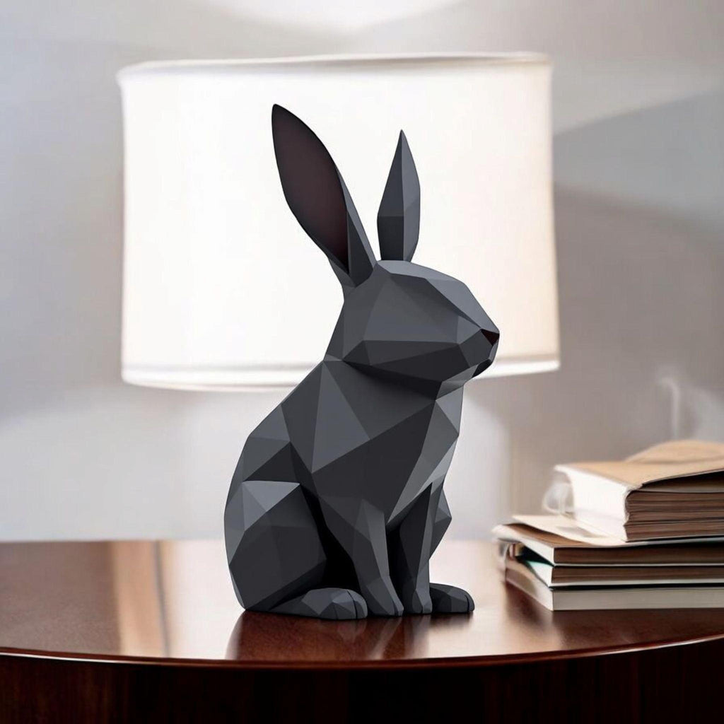Low Poly Rabbit Sculpture: Modern Minimalist Animal Art