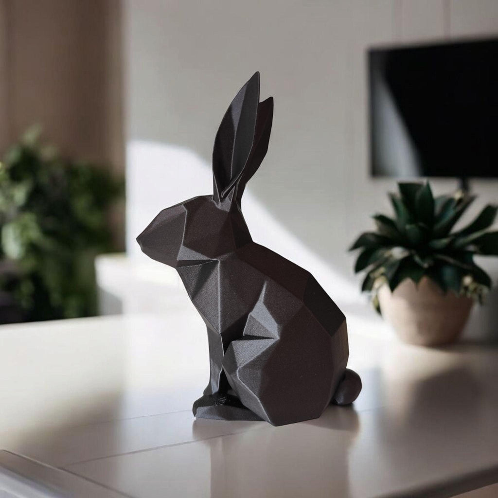 Low Poly Rabbit Sculpture: Modern Minimalist Animal Art