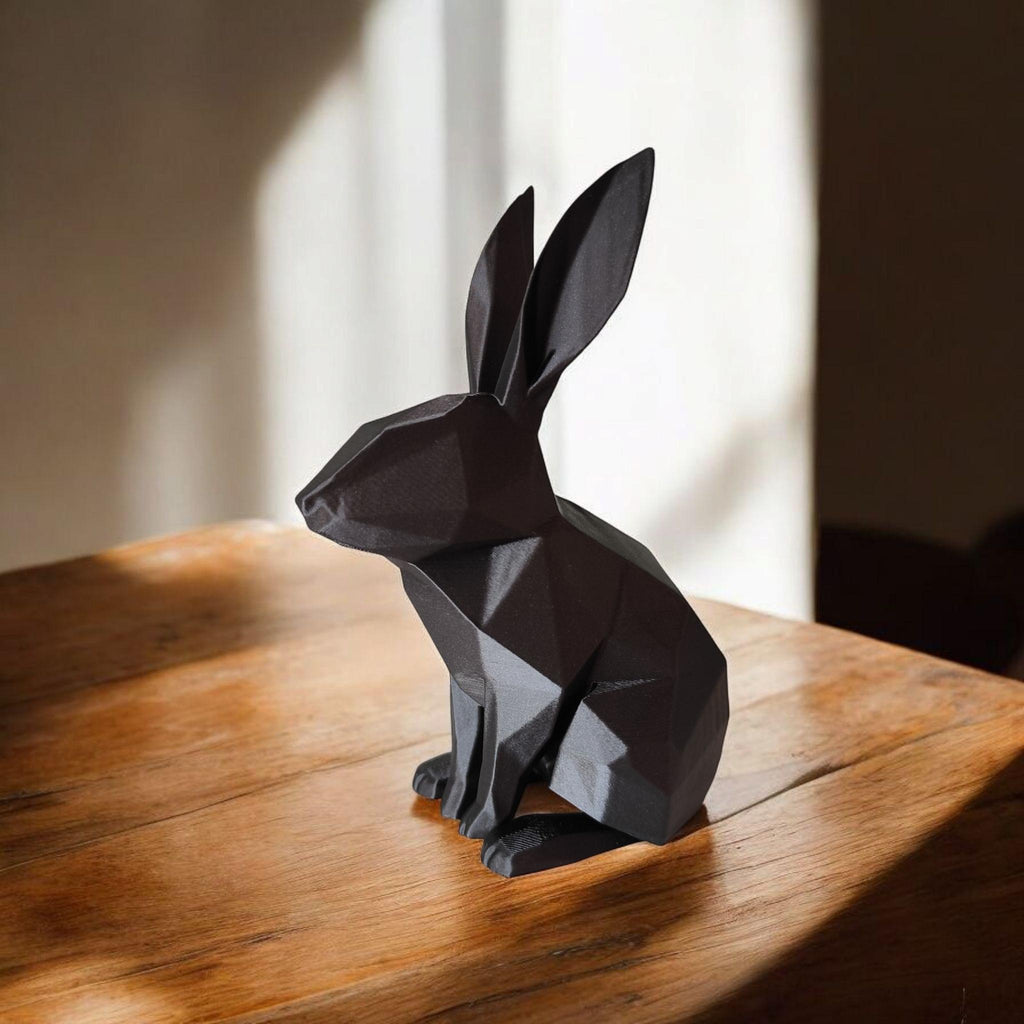 Low Poly Rabbit Sculpture: Modern Minimalist Animal Art