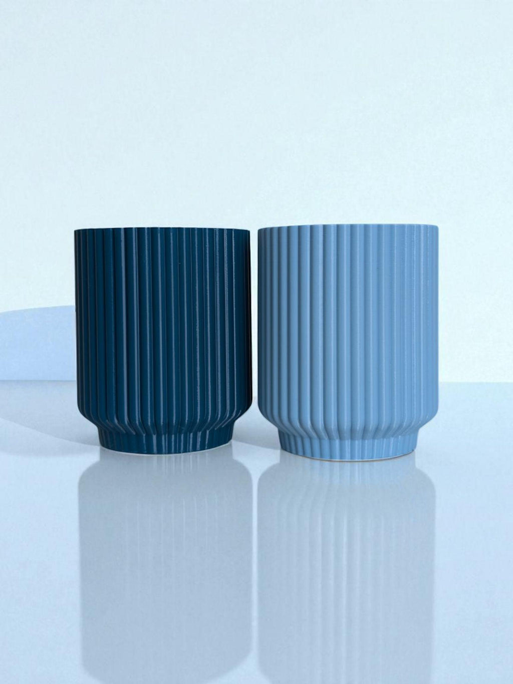 Ribbed Toothbrush Cups – Set of 2, Modern and Versatile