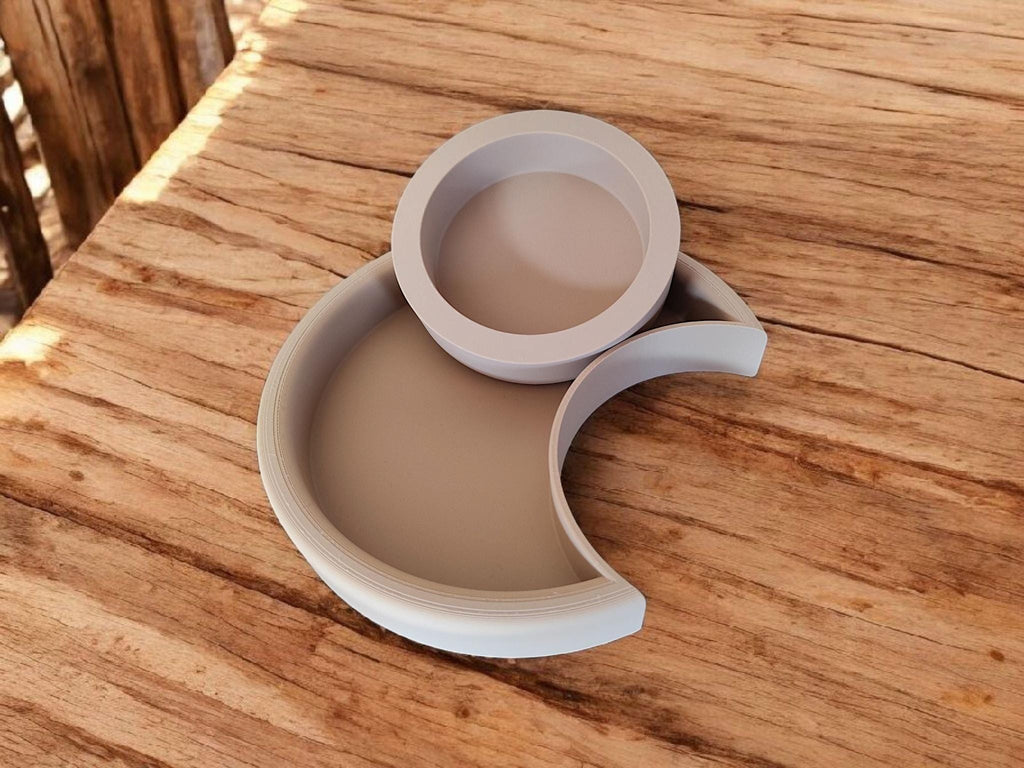 Two-Piece Crescent Moon Tray Set – Decorative & Functional