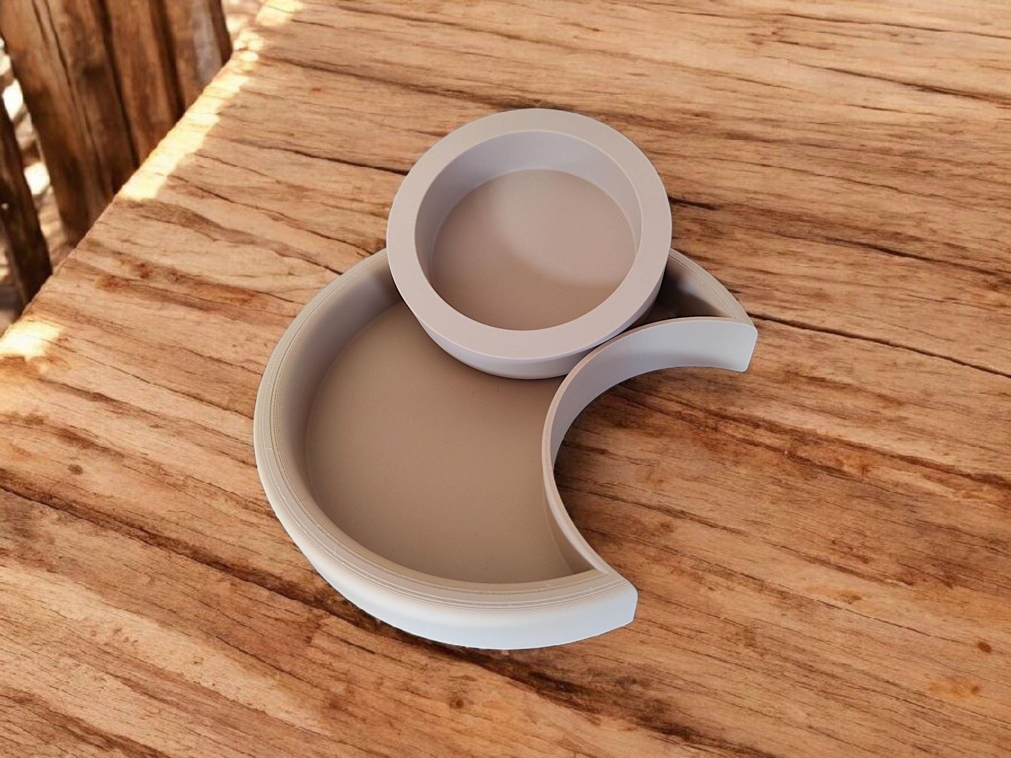 Two-Piece Crescent Moon Tray Set – Decorative & Functional