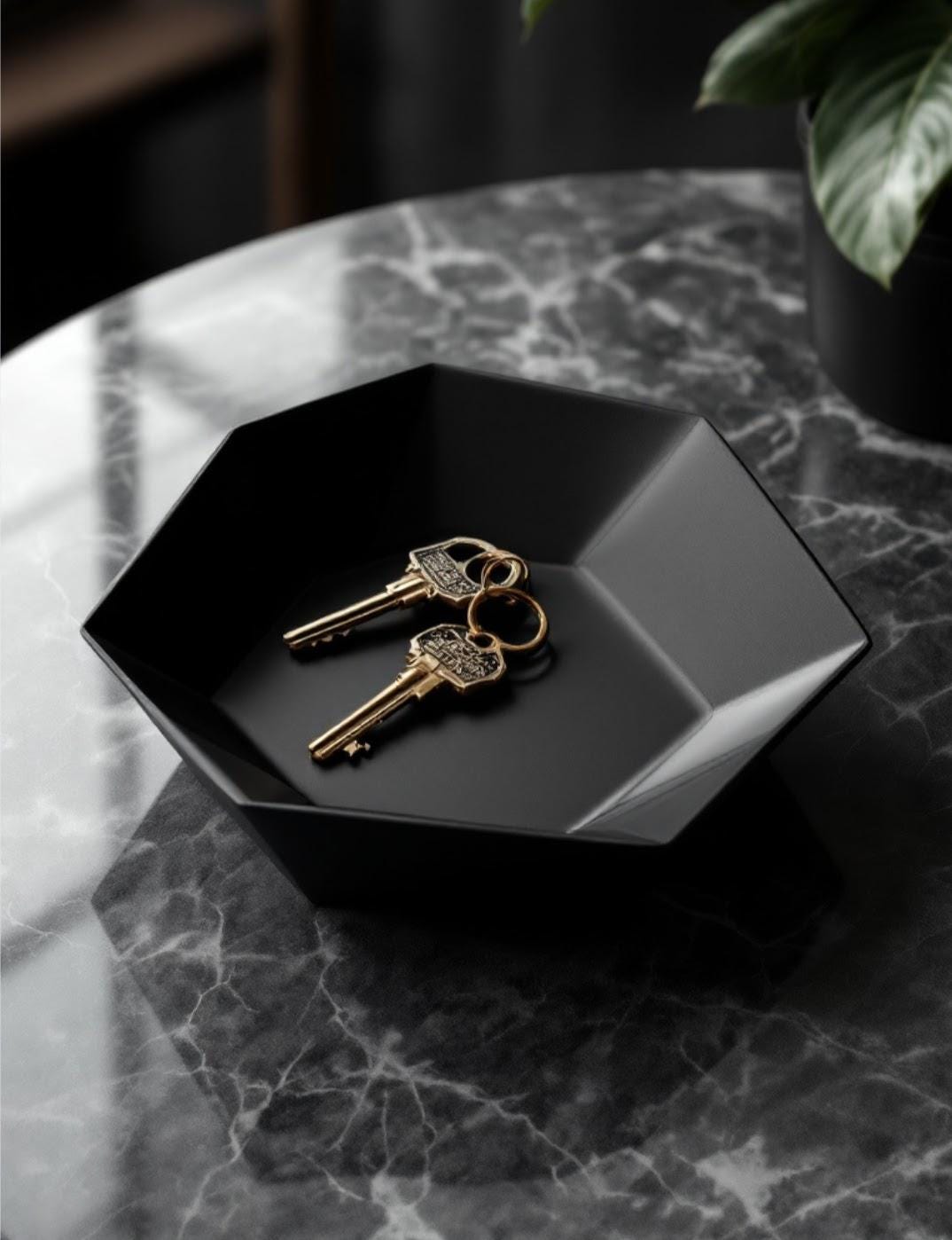 Modern Heptagonal Key And Coin Tray, Bowl