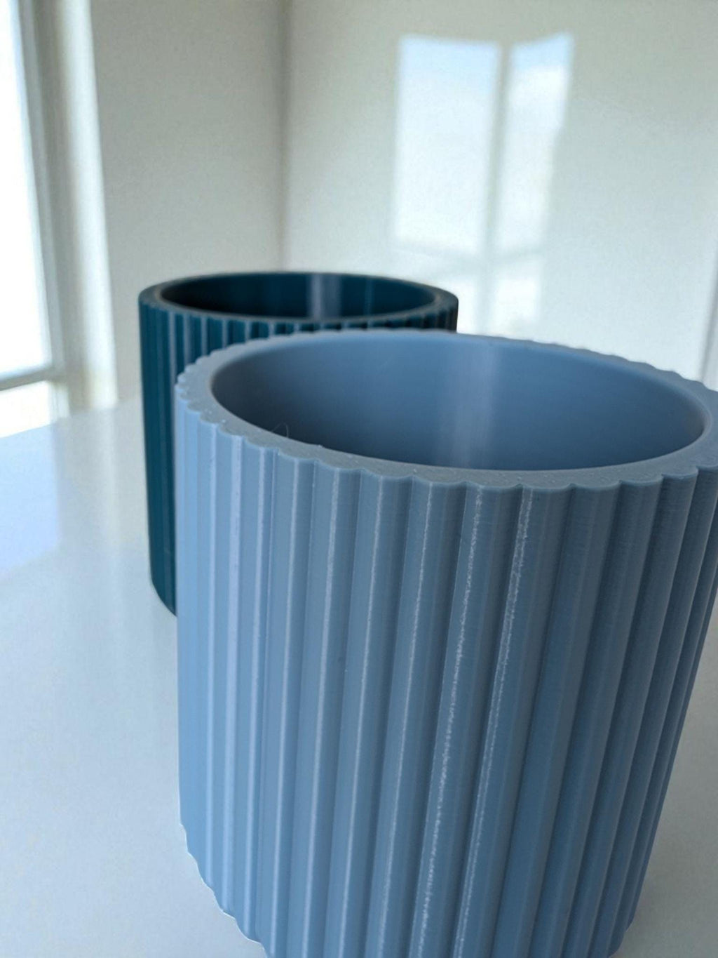 Ribbed Toothbrush Cups – Set of 2, Modern and Versatile