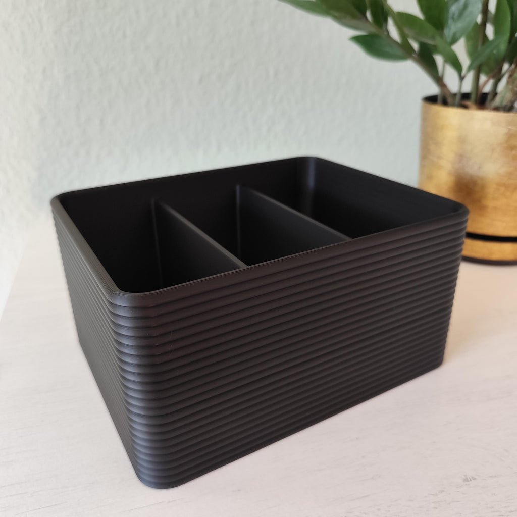 Ribbed Remote Control Holder – Modern Caddy for Everyday Essentials