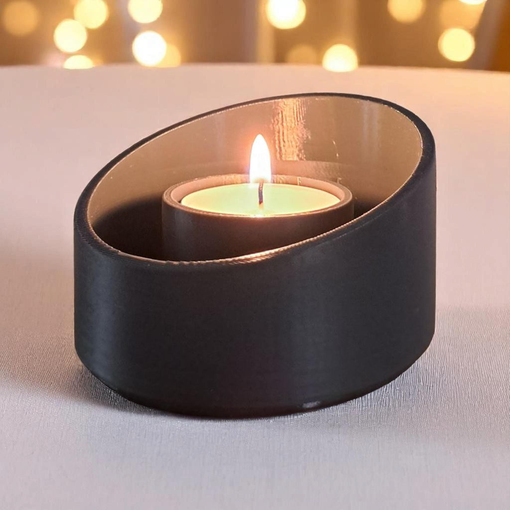 Modern Bevelled Tealight Candle Holder Set of Two