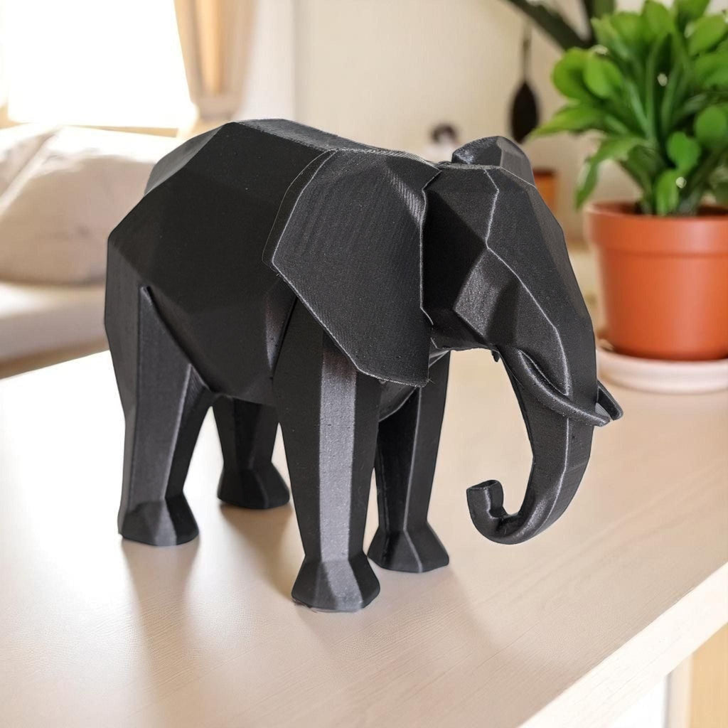 Modern Minimalist Low Poly Elephant