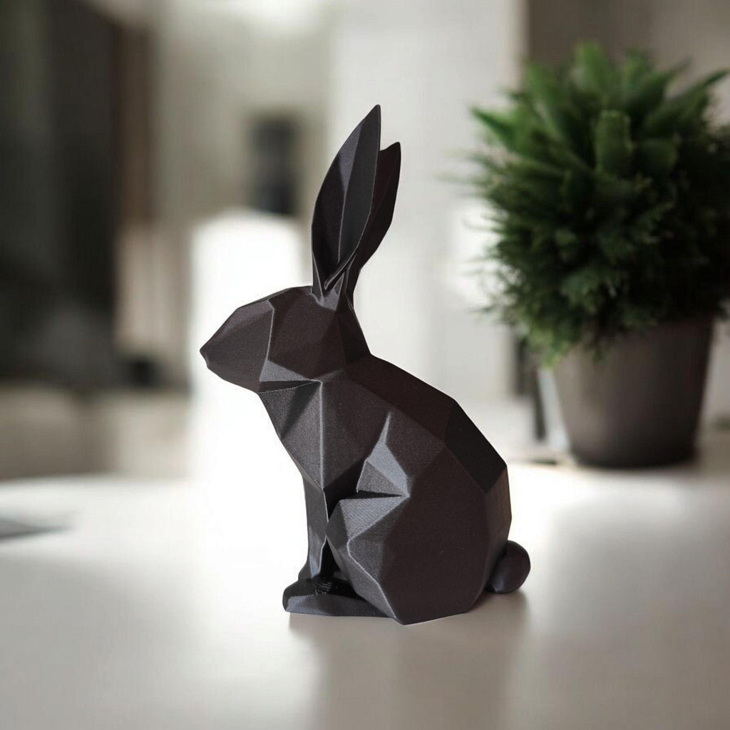 Low Poly Rabbit Sculpture: Modern Minimalist Animal Art