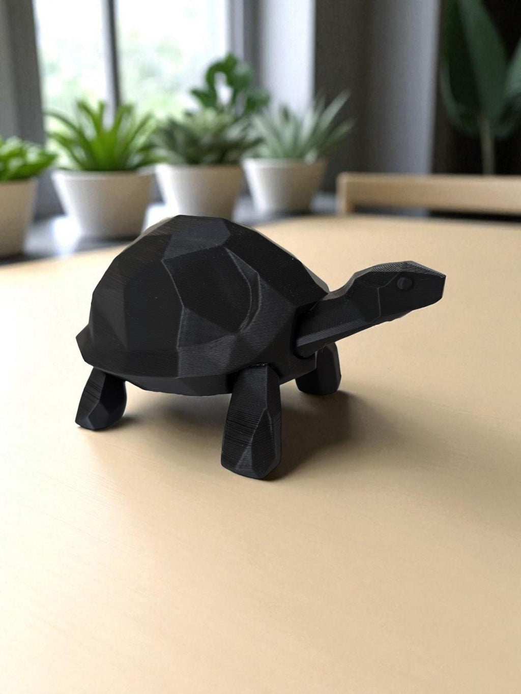 A modern low-poly walking turtle — minimalist design meets nature’s charm.