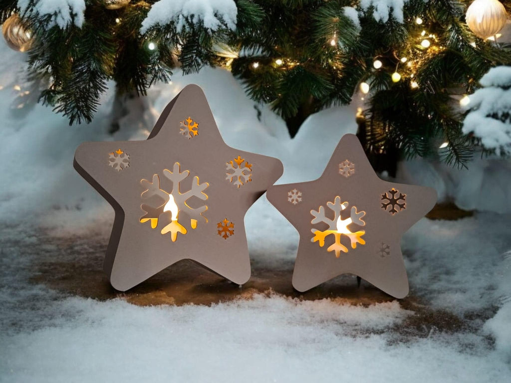Twinkle Snowflakes LED Tealight Stars: Winter Holiday Decor