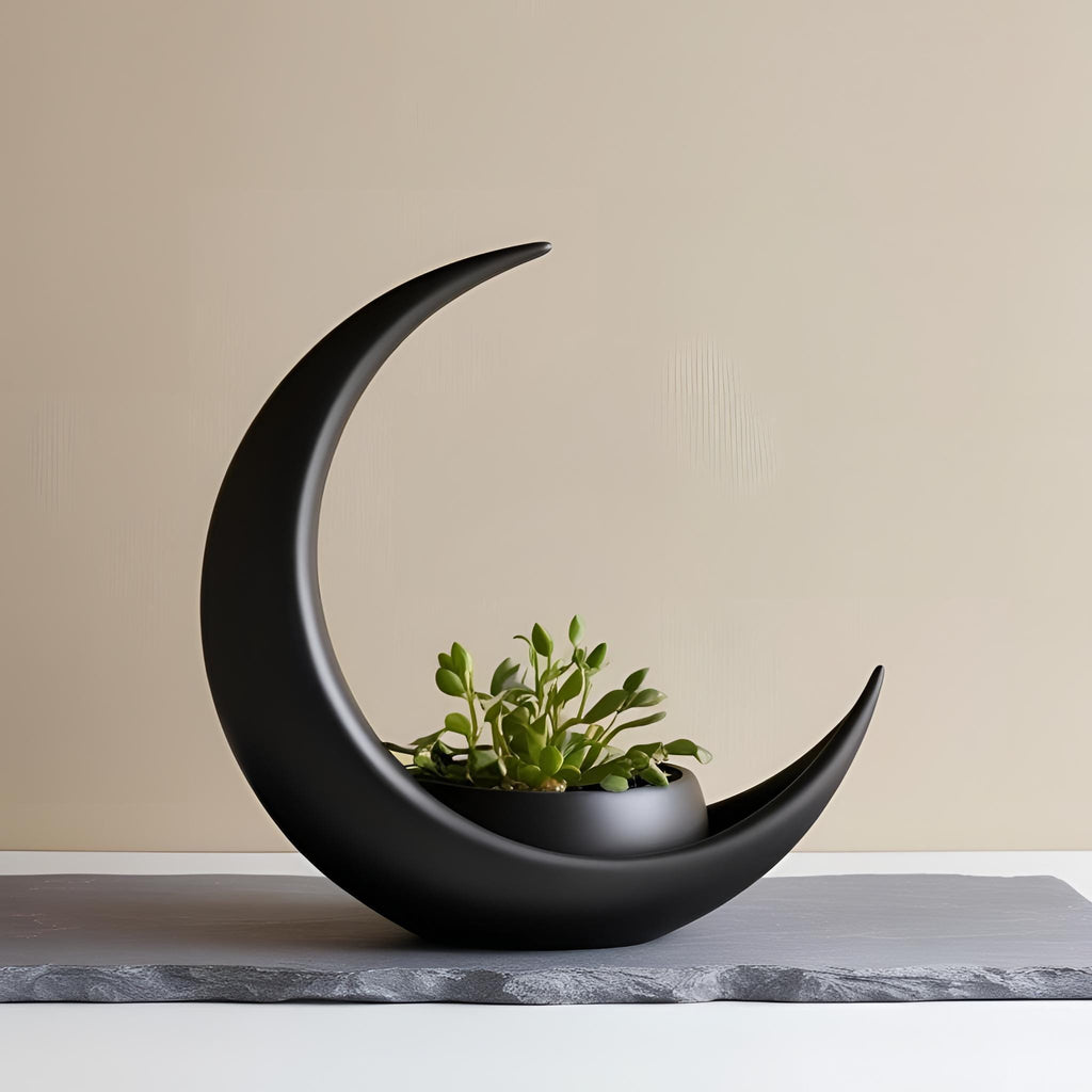 Crescent Moon With Integrated  Elliptical Plant Pot