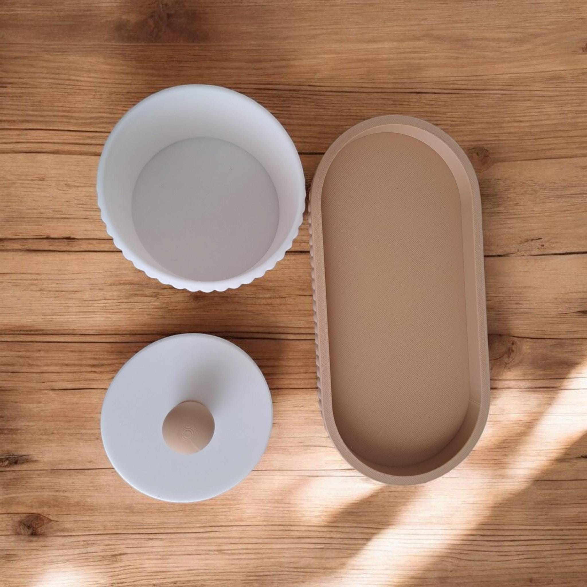 Ribbed Jewelry & Bathroom Organizer Set – Elegant Texture, Thoughtful Design