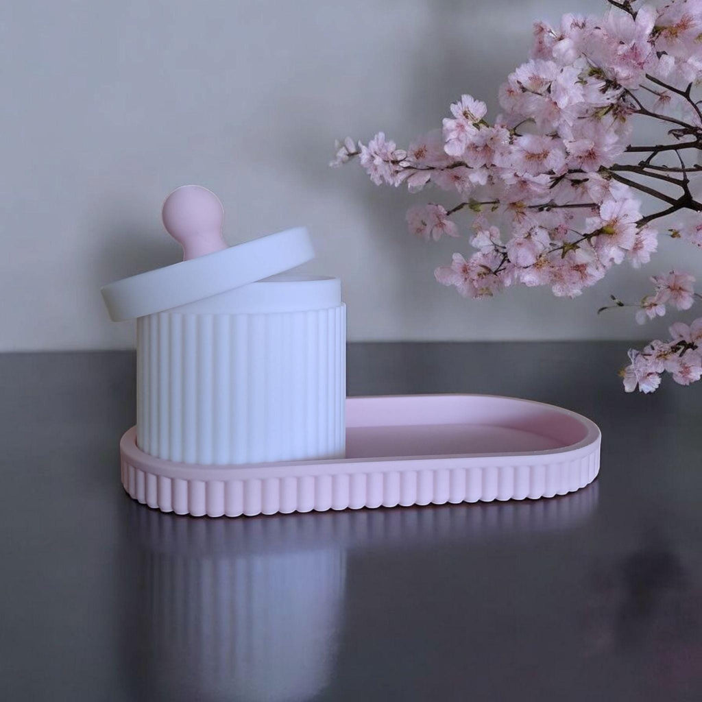 Ribbed Jewelry & Bathroom Organizer Set – Elegant Texture, Thoughtful Design