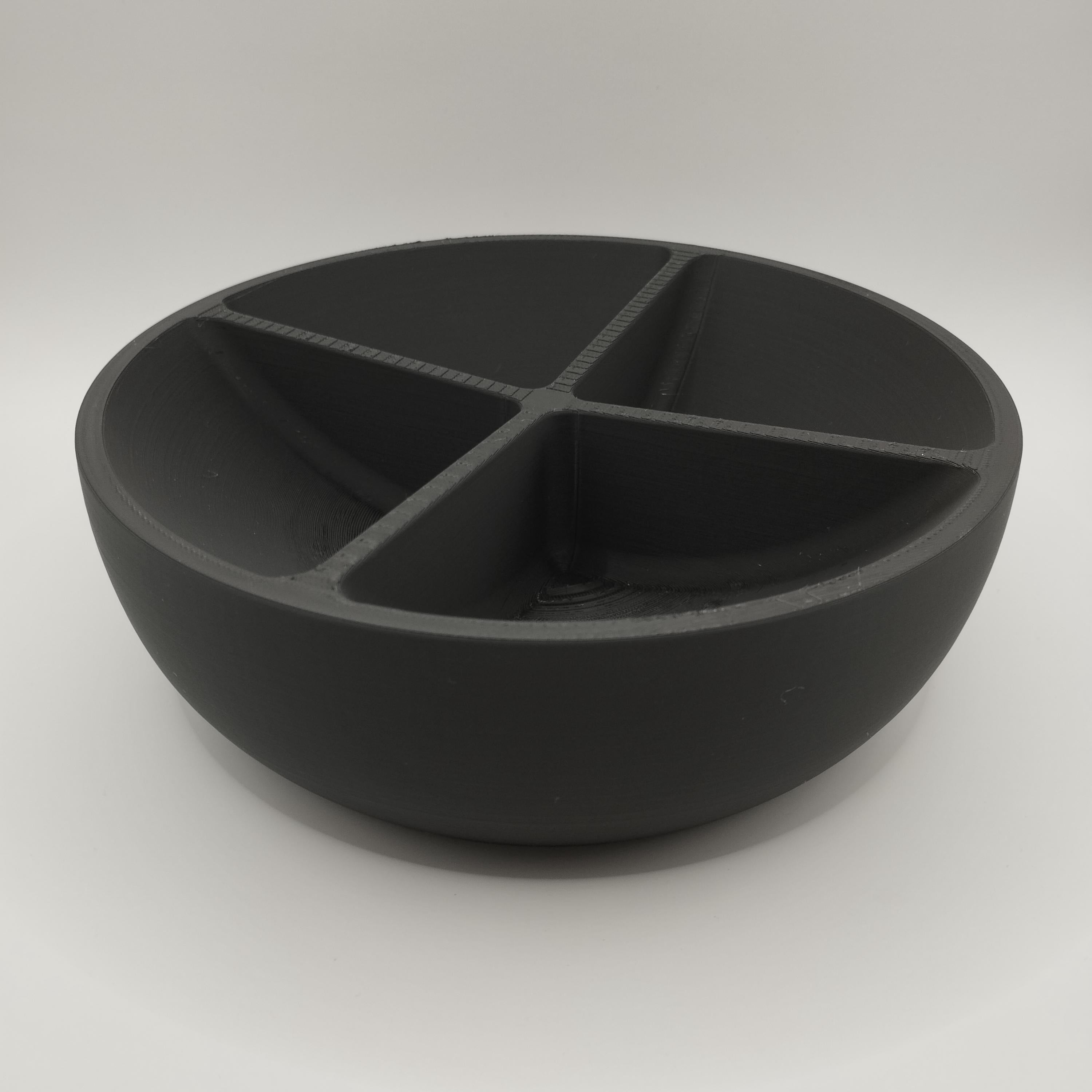 Curved Snack Bowl with Four Compartments – Stylish & Functional