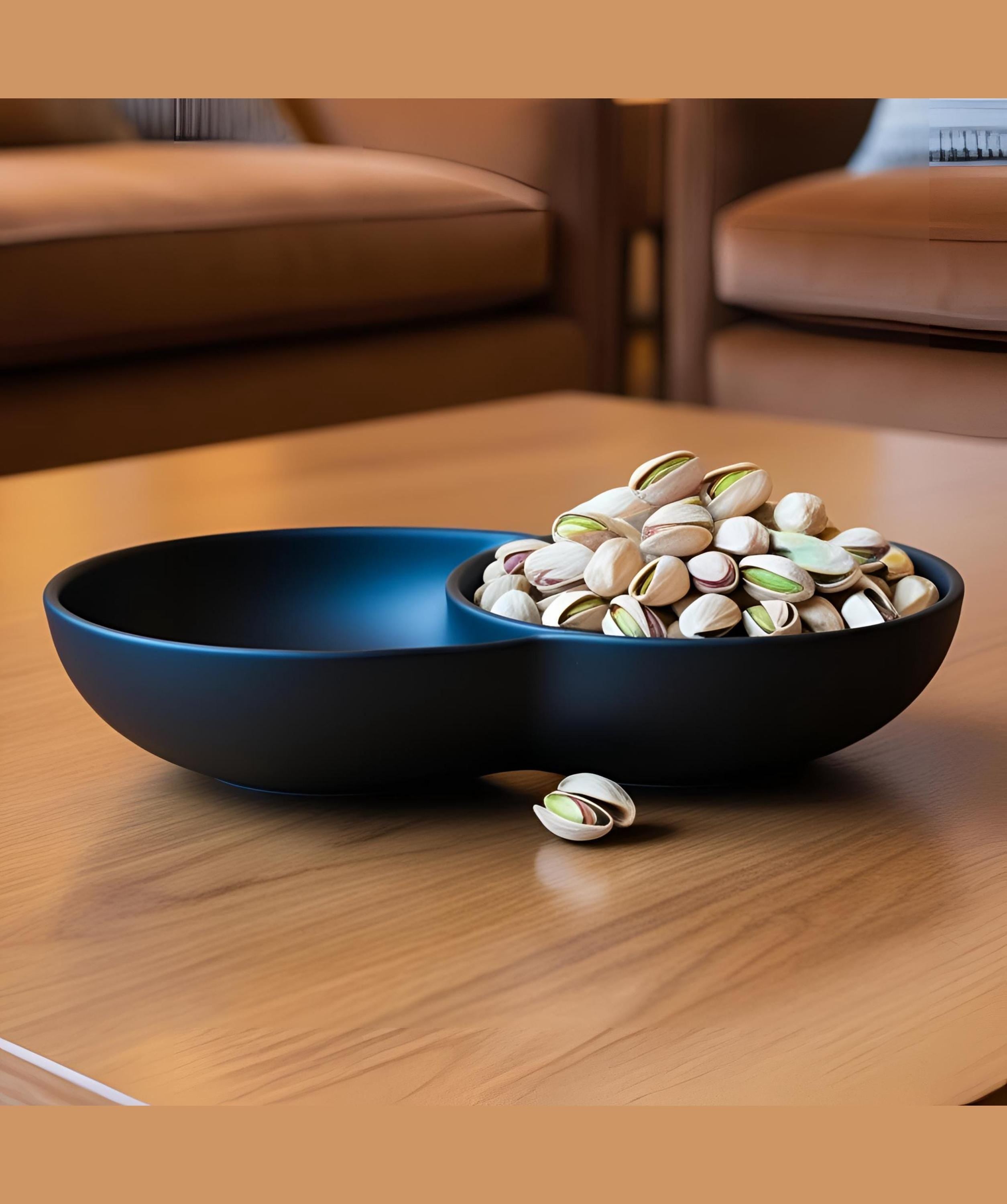 Designer Snack Bowl With Two Compartments – Sleek & Practical