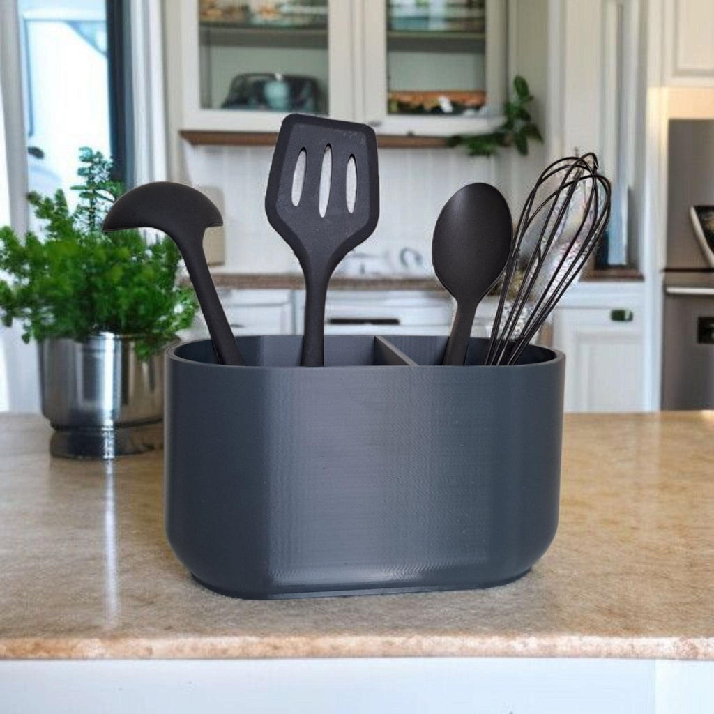 Modern Utensil Holder – Double-Compartment Design for Stylish Organisation