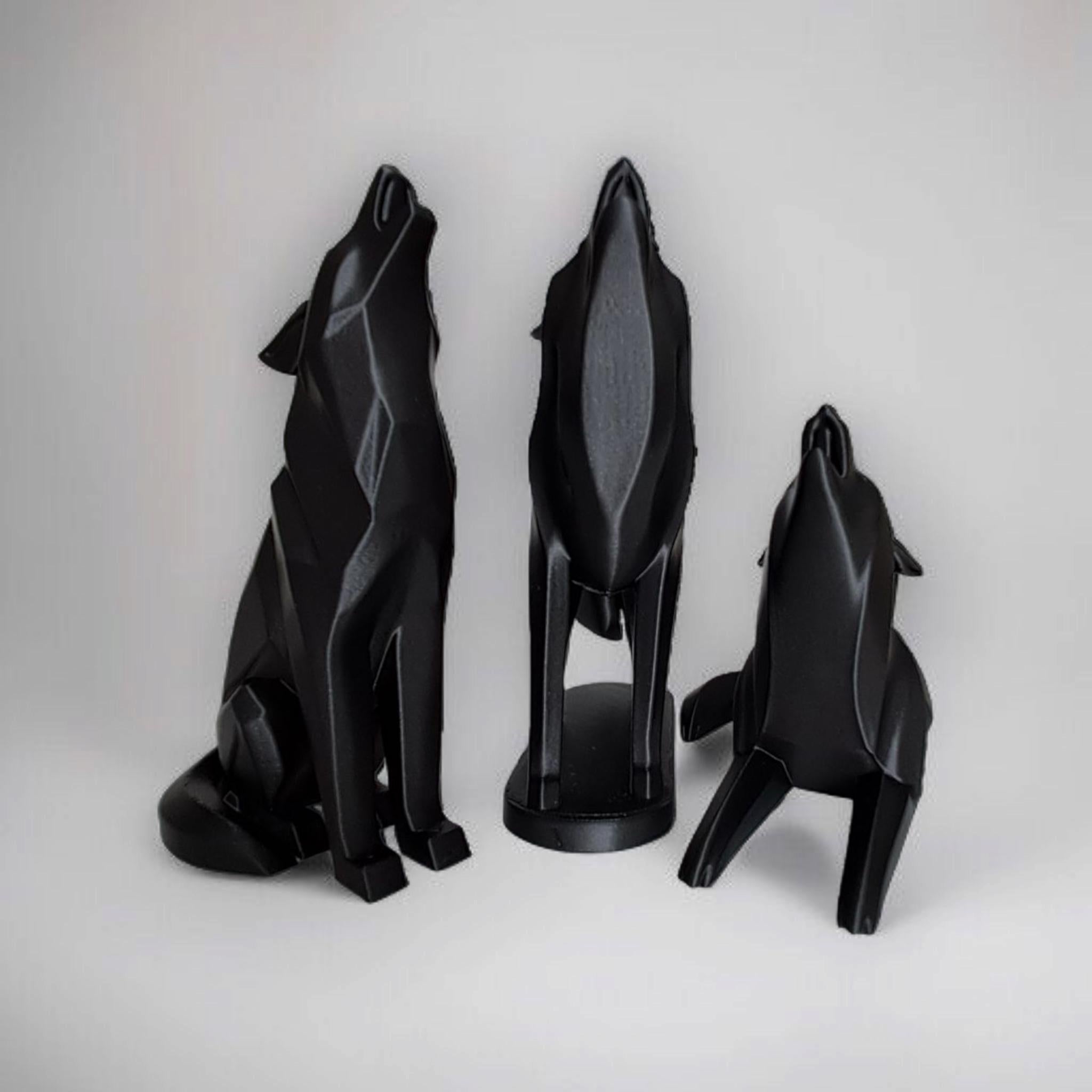 Modern Minimalist Low Poly Wolf, Standing