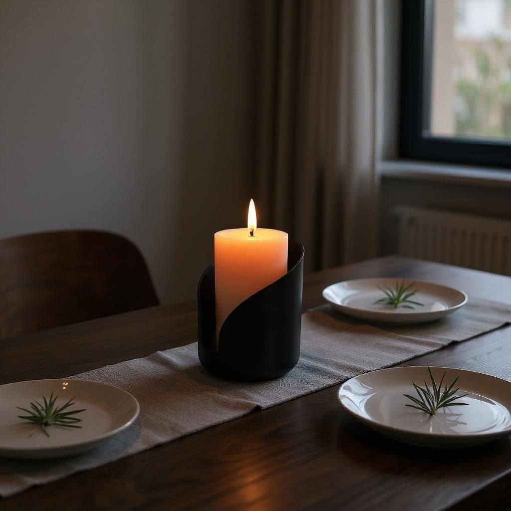 Modern Pillar Candle Holders (Set of 2) | Contemporary LED Candle Stands