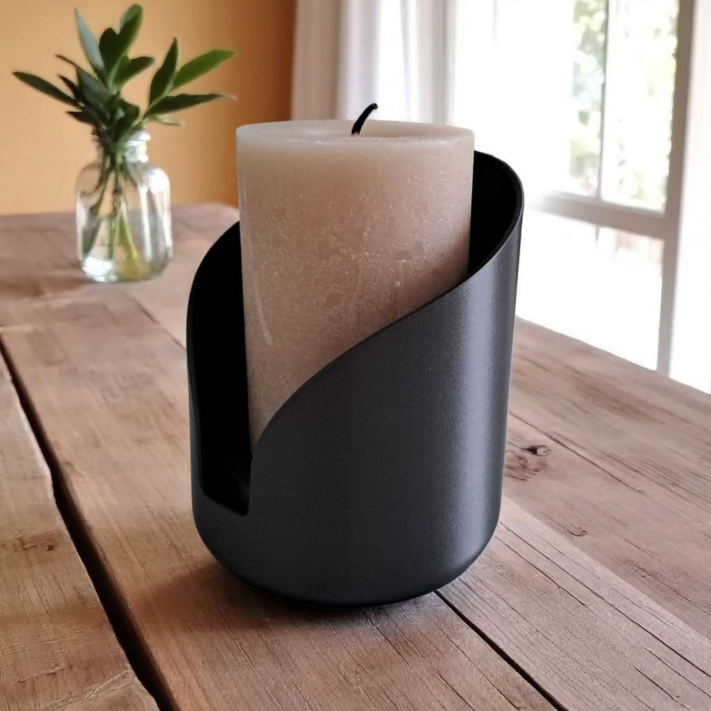 Modern Pillar Candle Holders (Set of 2) | Contemporary LED Candle Stands