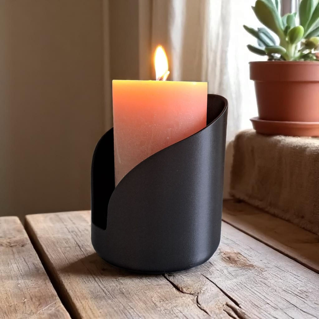 Modern Pillar Candle Holders (Set of 2) | Contemporary LED Candle Stands