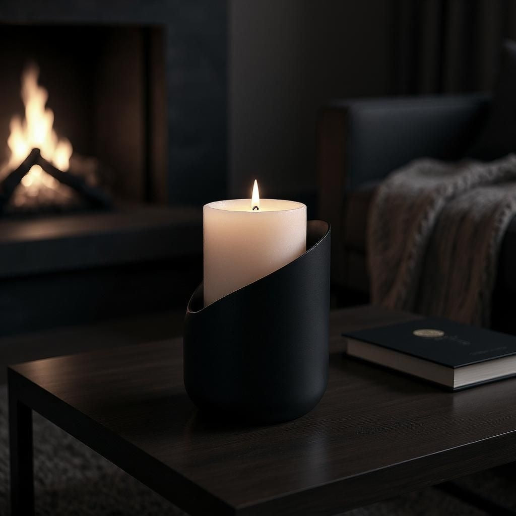 Modern Pillar Candle Holders (Set of 2) | Contemporary LED Candle Stands