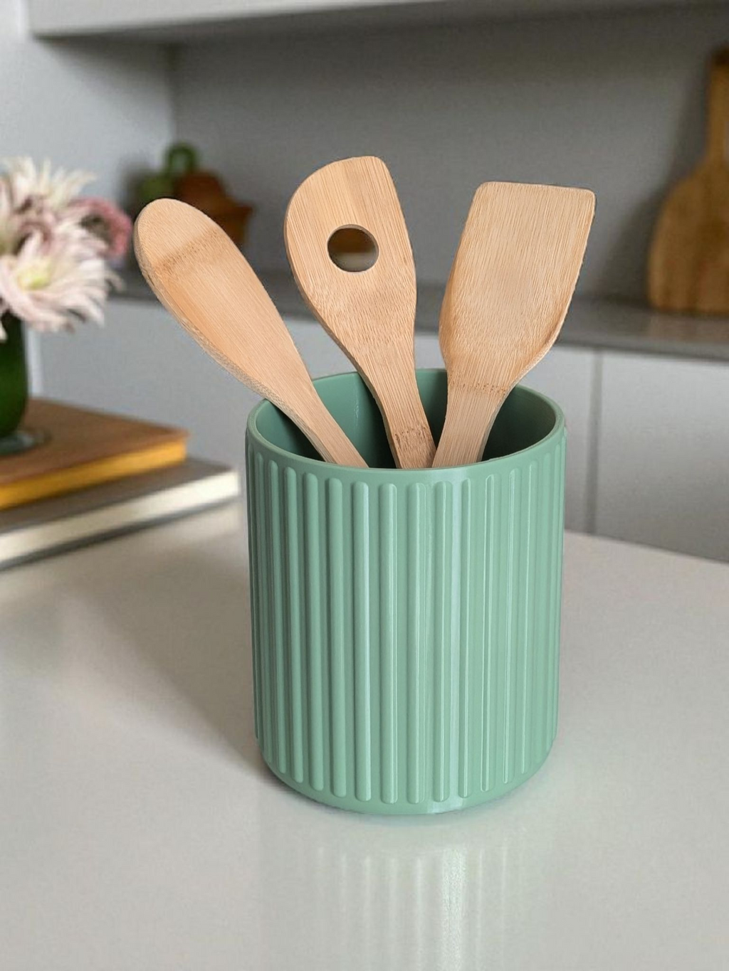 RibWeave – Hygge Ribbed Utensil Holder | Modern Nordic Kitchen Décor