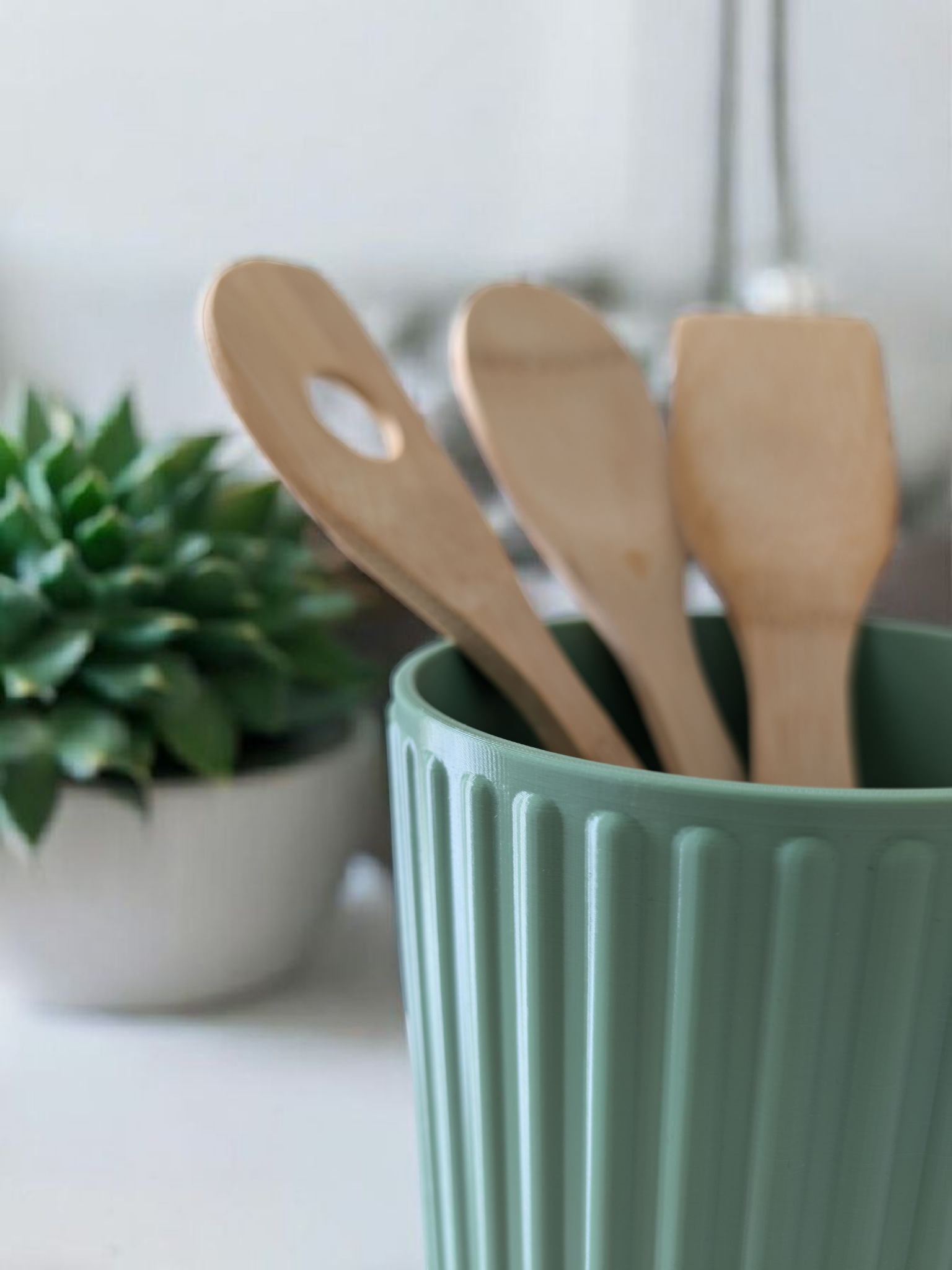 RibWeave – Hygge Ribbed Utensil Holder | Modern Nordic Kitchen Décor