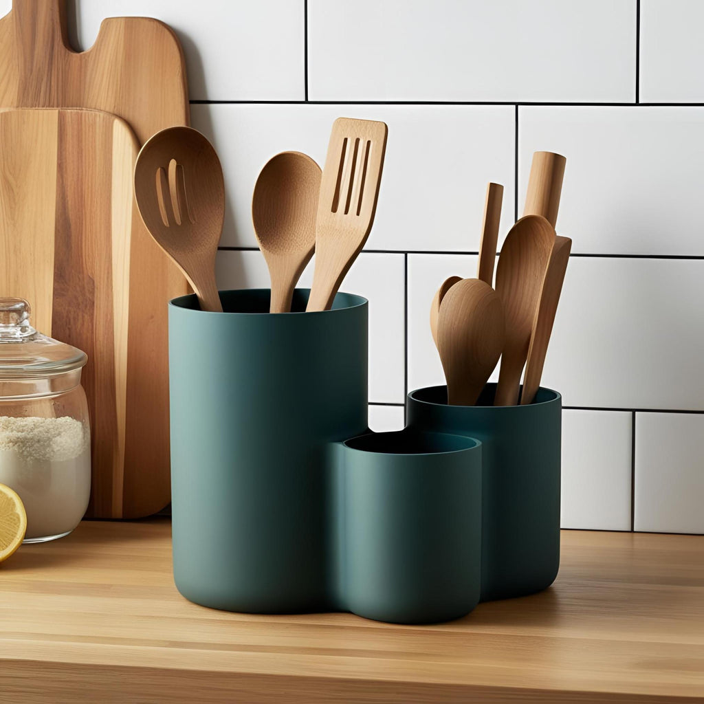 Modern 3-Set Kitchen Utensil Holder – Organized, Stylish, and Spacious