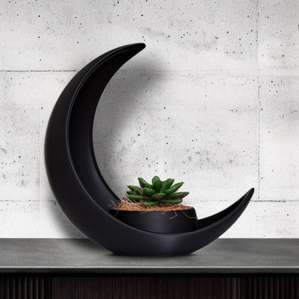 Crescent Moon With Integrated  Elliptical Plant Pot