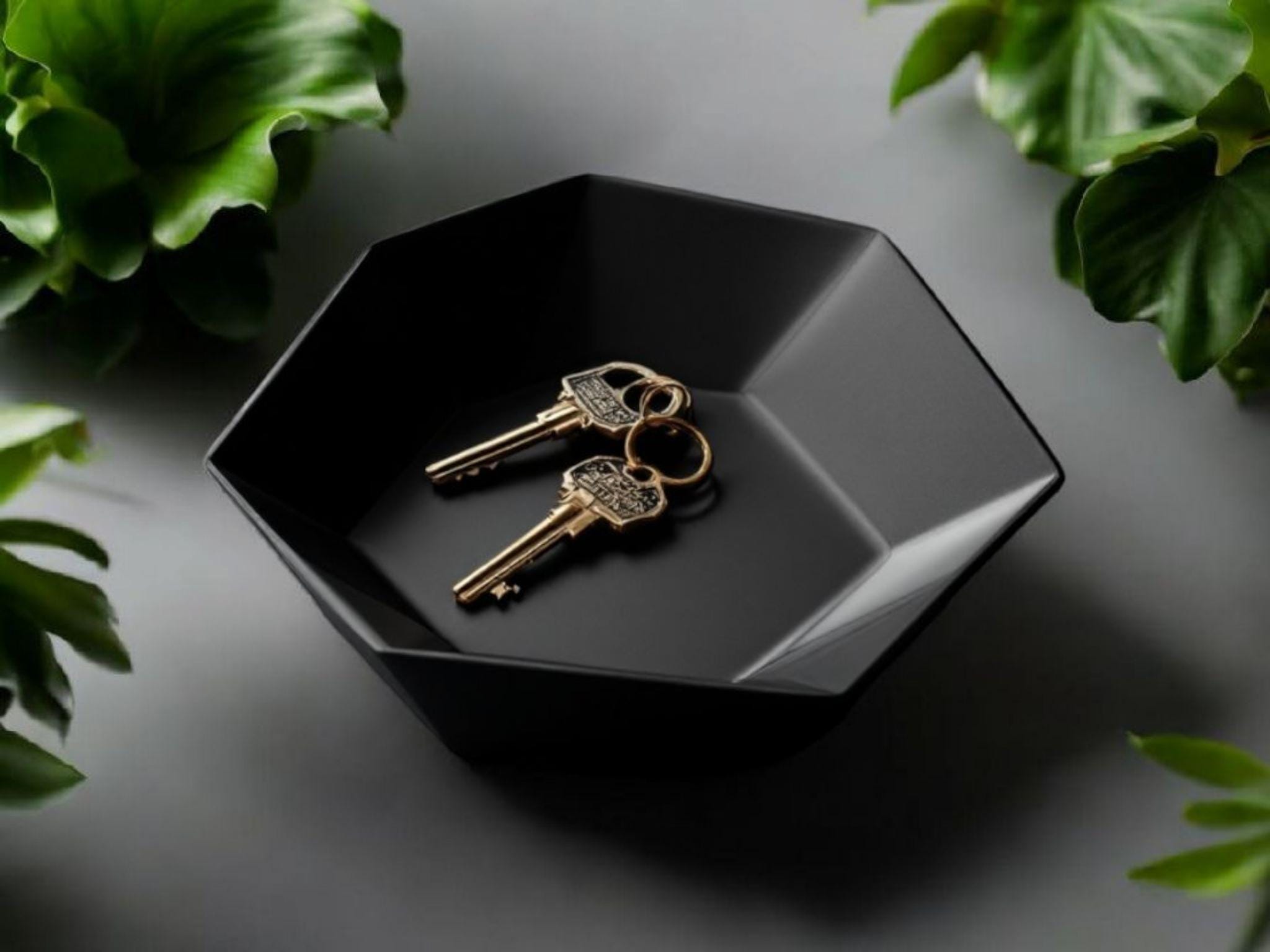 Modern Heptagonal Key And Coin Tray, Bowl