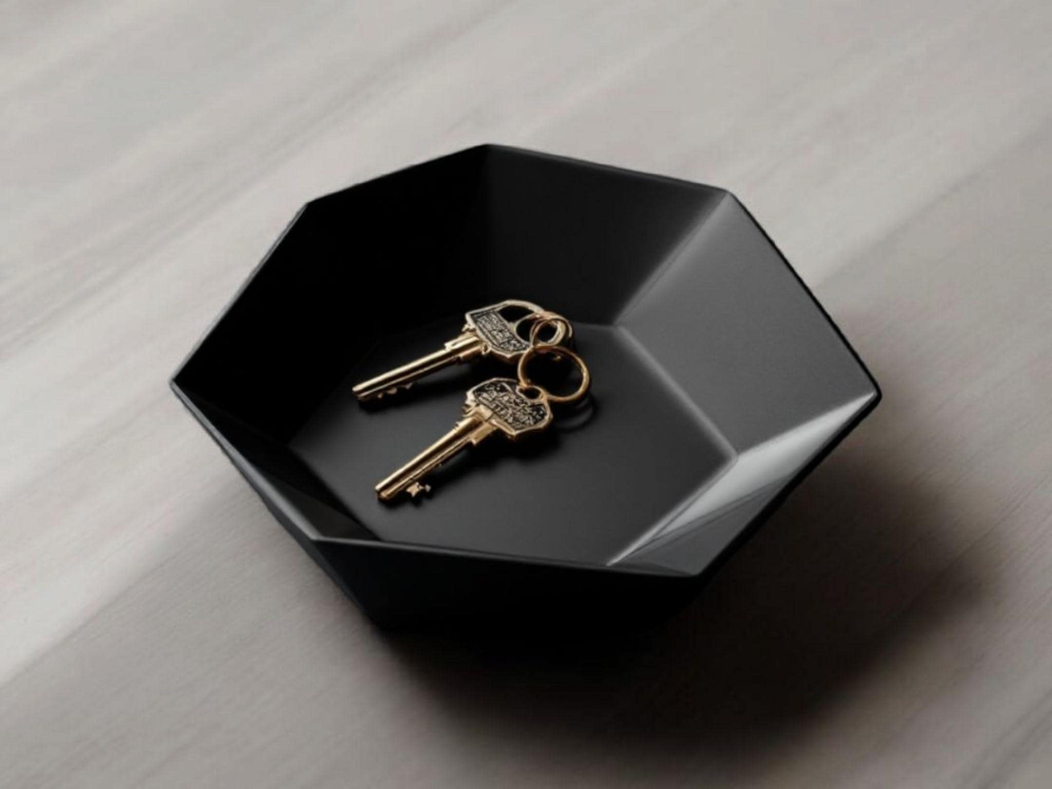 Modern Heptagonal Key And Coin Tray, Bowl