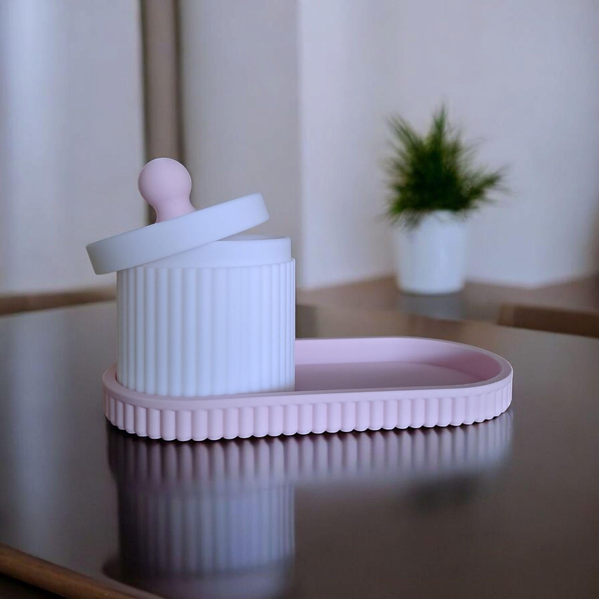 Ribbed Jewelry & Bathroom Organizer Set – Elegant Texture, Thoughtful Design