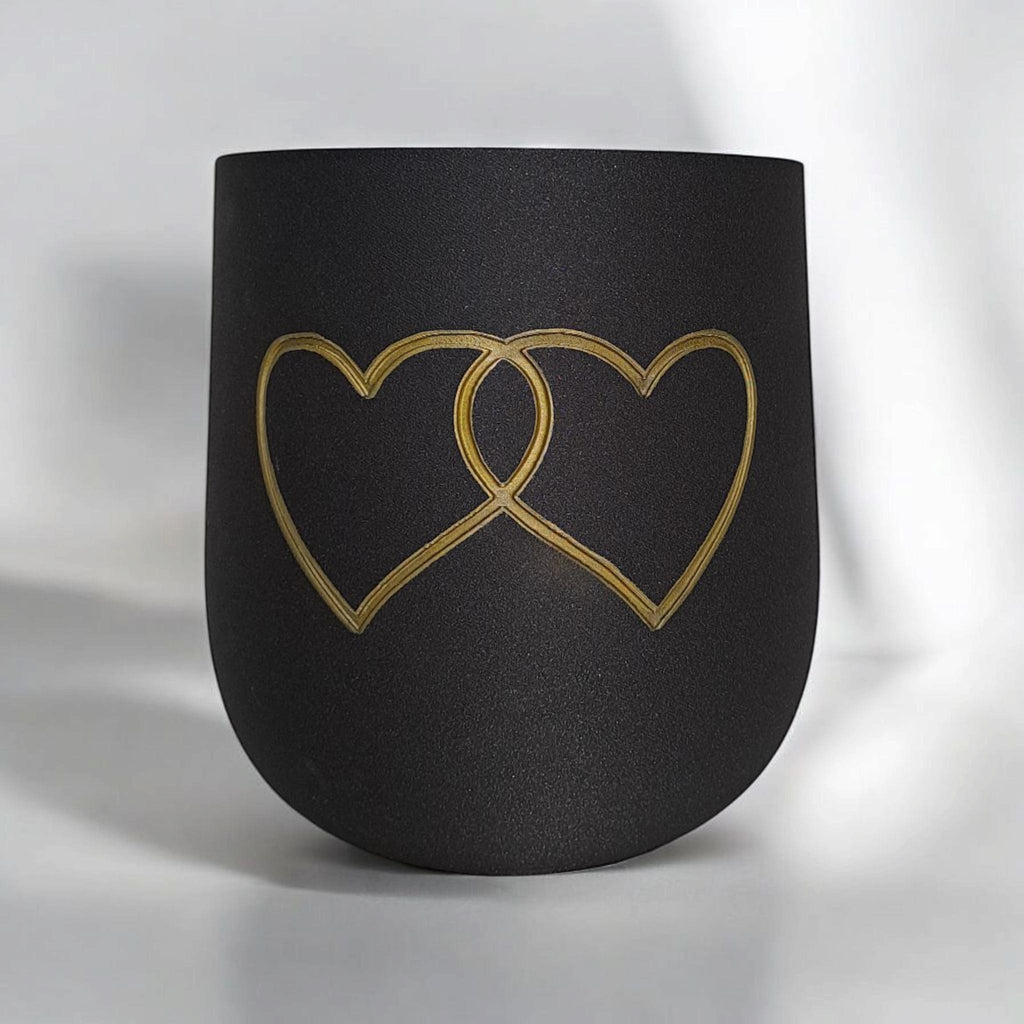 Modern Rounded Plant Pot – "Two Hearts" Design for Special Moments