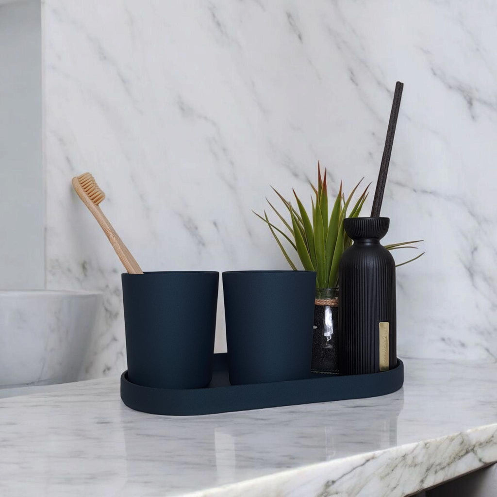 Minimalist Toothbrush Holder Set – Modern Design, Tidy Bathroom