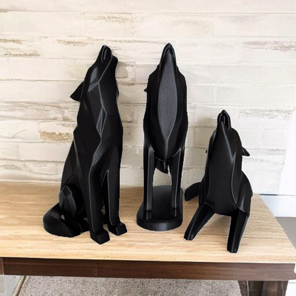 Modern Minimalist Low Poly Wolf, Standing