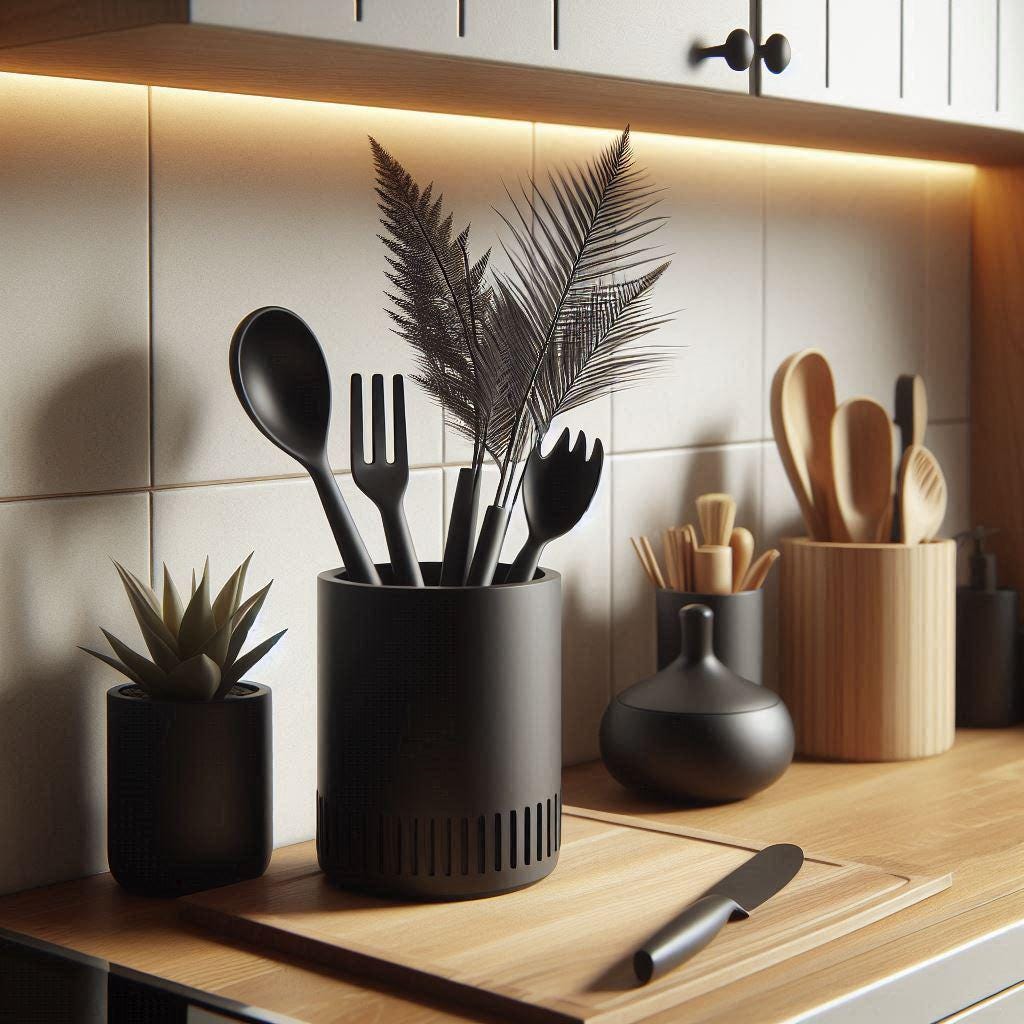 Modern Utensil Holder with Slotted Base – Sleek, Functional, and Versatile