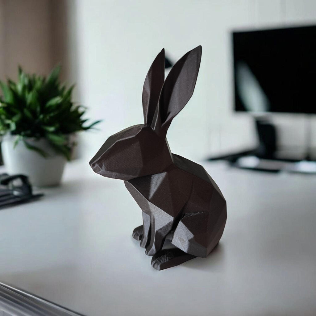 Low Poly Rabbit Sculpture: Modern Minimalist Animal Art