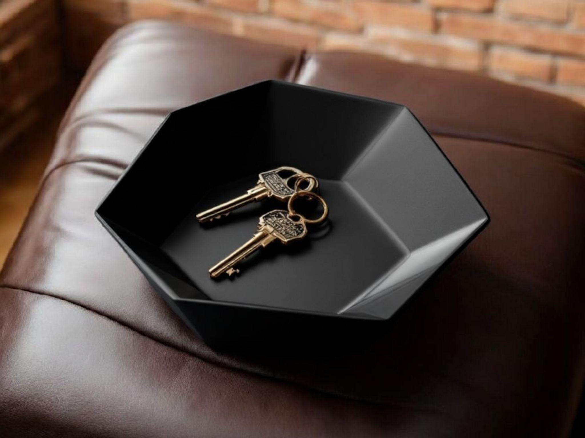 Modern Heptagonal Key And Coin Tray, Bowl