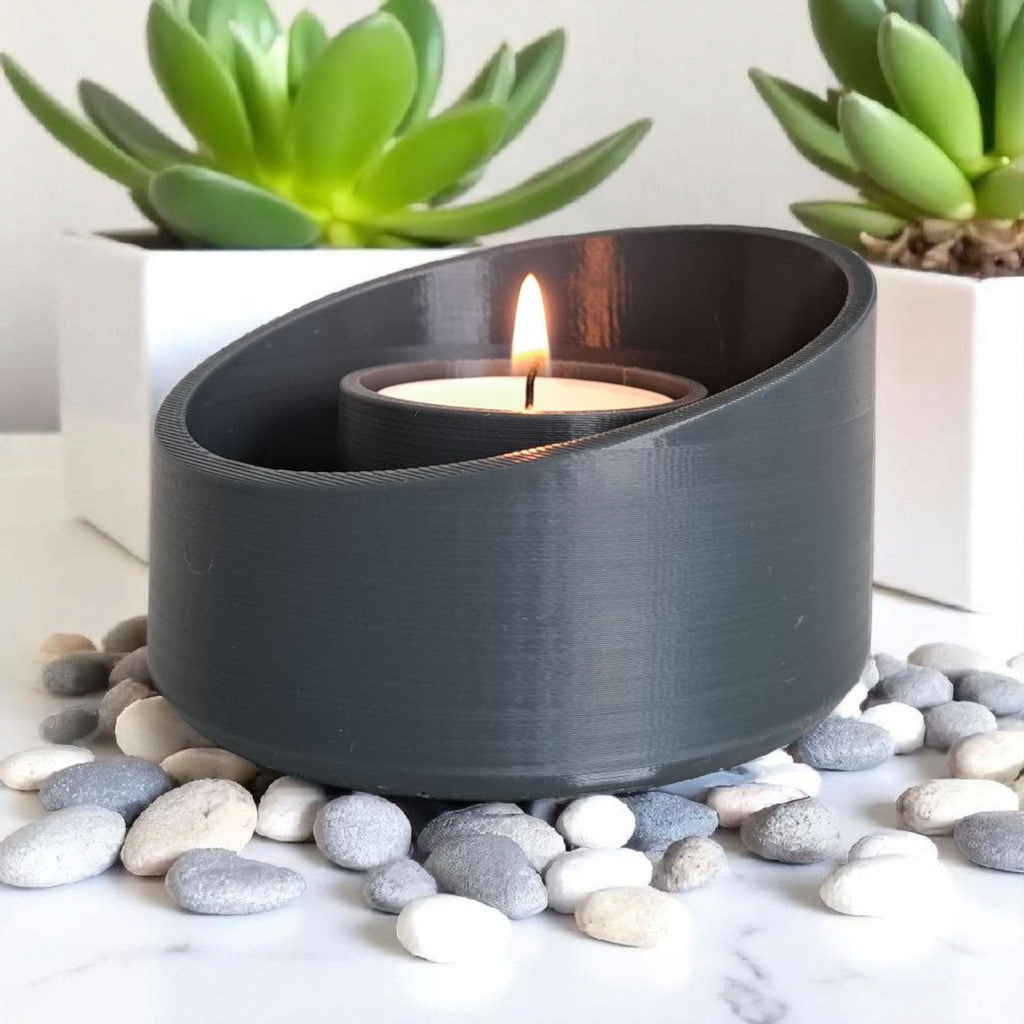 Modern Bevelled Tealight Candle Holder Set of Two