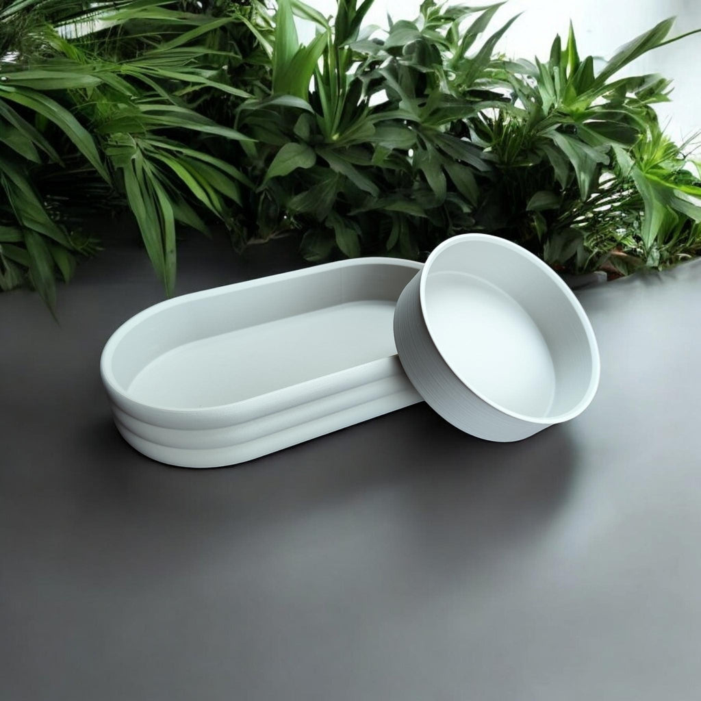 Modern Mid-Century Tray with Sliding Coin Bowl – Retro Elegance Meets Everyday Function