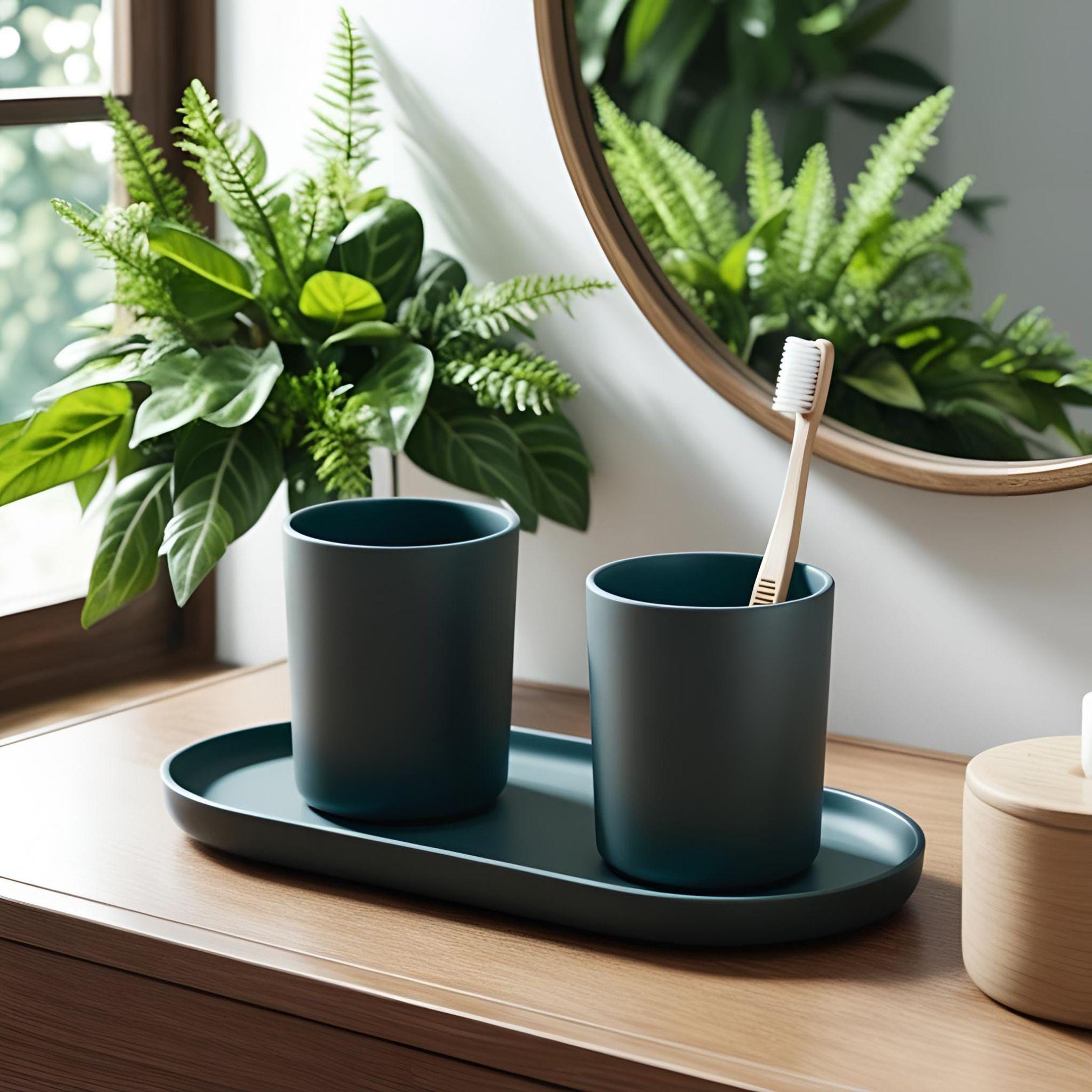 Minimalist Toothbrush Holder Set – Modern Design, Tidy Bathroom